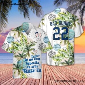 Bad Bunny Dodgers Hawaiian Shirt BBNHW13