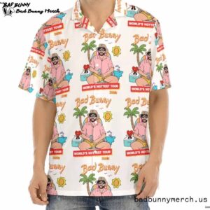 Bad Bunny Worlds Hottest Tour Hawaiian Shirt BBNHW14