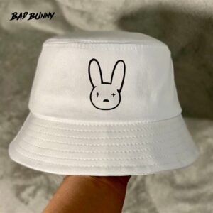 Bad Bunny Logo White Bucket Hat